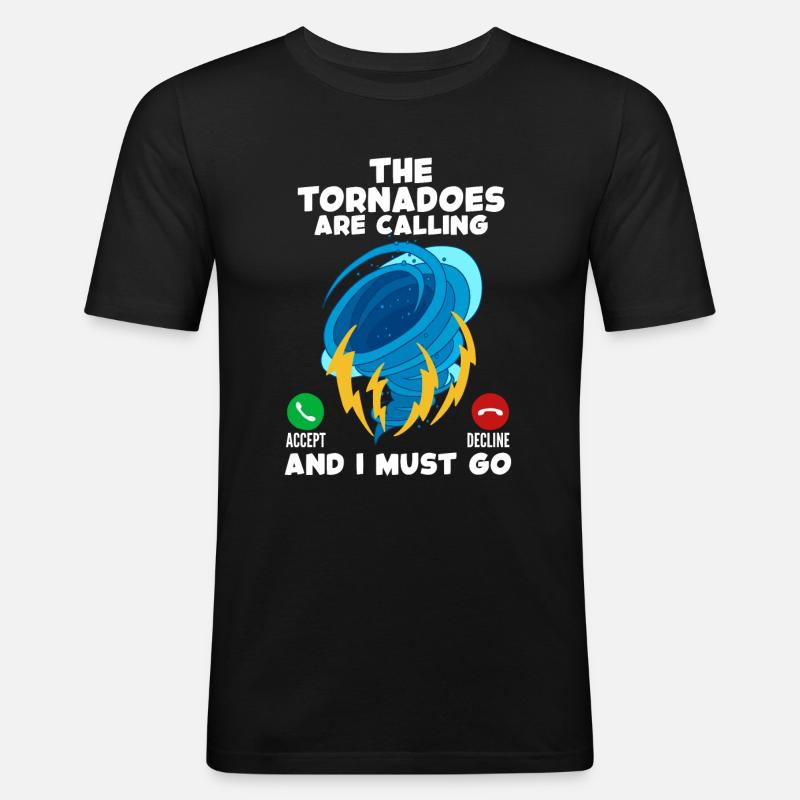 Tornado - Männer Slim Fit T-Shirt - Schwarz