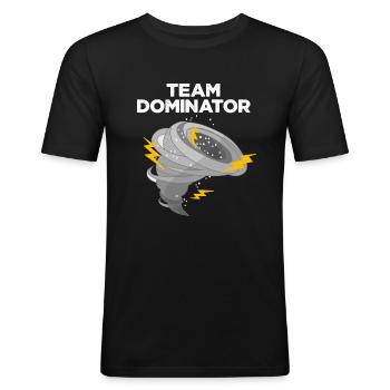 Tornade - T-shirt près du corps Homme - noir - Devant - Nik (191cm)