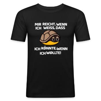 Introventiert Motivation Faulheit - Männer Slim Fit T-Shirt - Schwarz - Vorne - Nik (191cm)