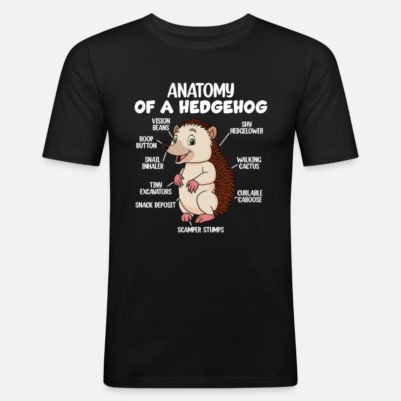 Anatomie eines Igels - Männer Slim Fit T-Shirt - Schwarz