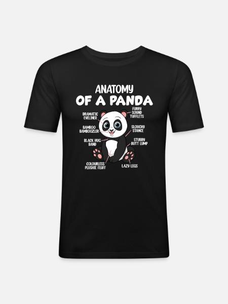 Anatomy of a panda - Men's Slim Fit T-Shirt - black