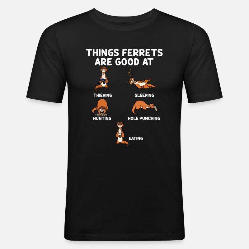 Frettchen - Männer Slim Fit T-Shirt - Schwarz