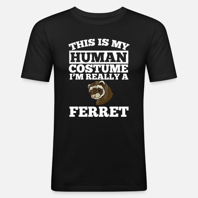 Frettchen - Männer Slim Fit T-Shirt - Schwarz