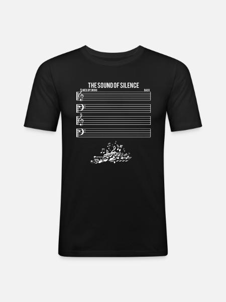 Le son du silence - T-shirt près du corps Homme - noir