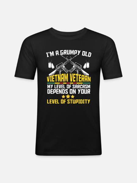 Vietnam Veteran - Men's Slim Fit T-Shirt - black