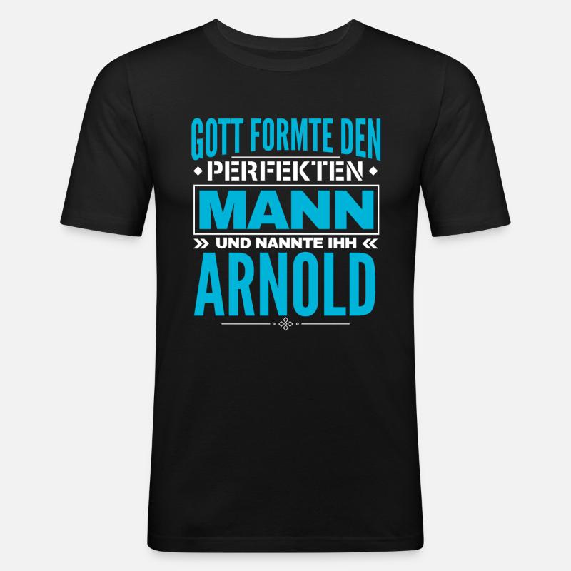 Arnold Name Design - Männer Slim Fit T-Shirt - Schwarz