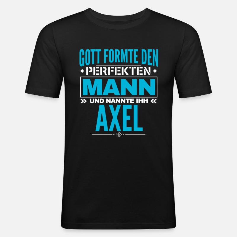 Axel Name Design - Männer Slim Fit T-Shirt - Schwarz