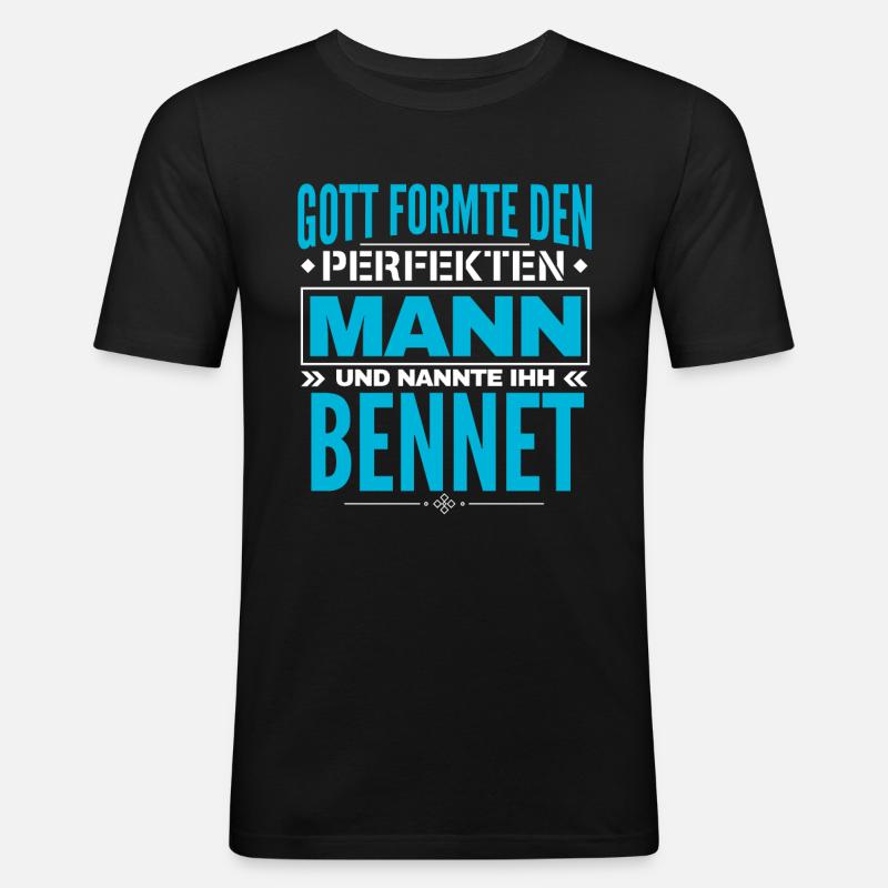 Bennet Name Design - Männer Slim Fit T-Shirt - Schwarz