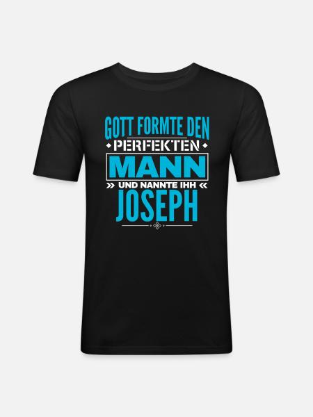 Joseph Name Design - Männer Slim Fit T-Shirt - Schwarz