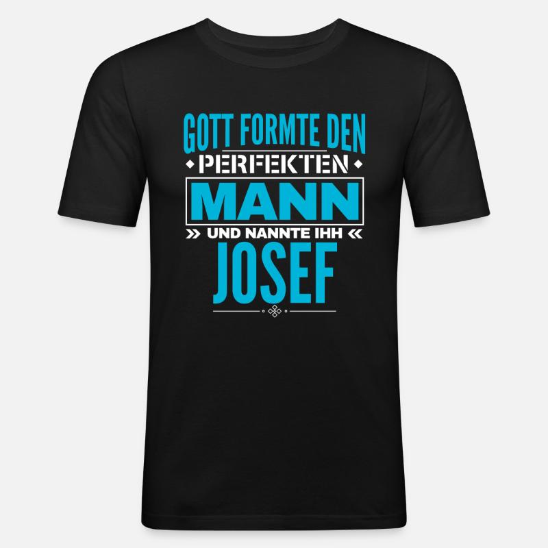 Josef Name Design - Männer Slim Fit T-Shirt - Schwarz