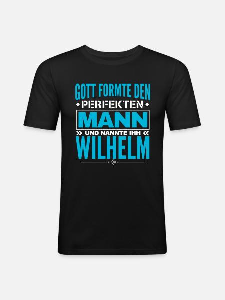 Wilhelm Name Design - Männer Slim Fit T-Shirt - Schwarz