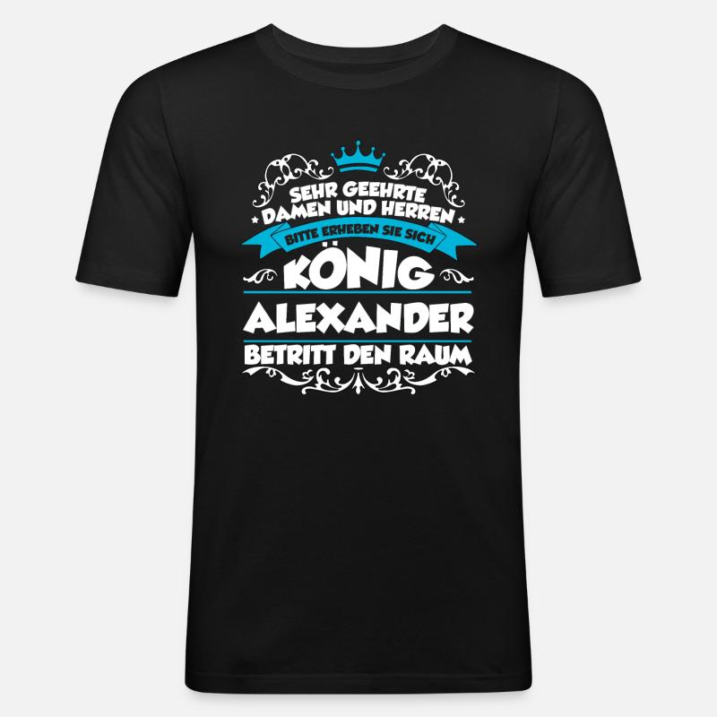 Alexander Name Design - Männer Slim Fit T-Shirt - Schwarz