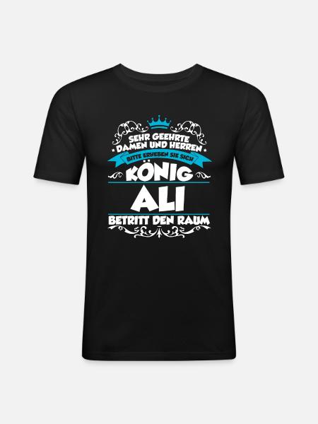 Ali Name Design - Männer Slim Fit T-Shirt - Schwarz