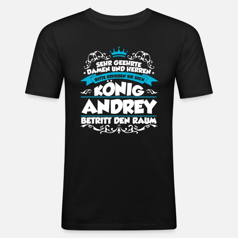 Andrey Name Design - Männer Slim Fit T-Shirt - Schwarz