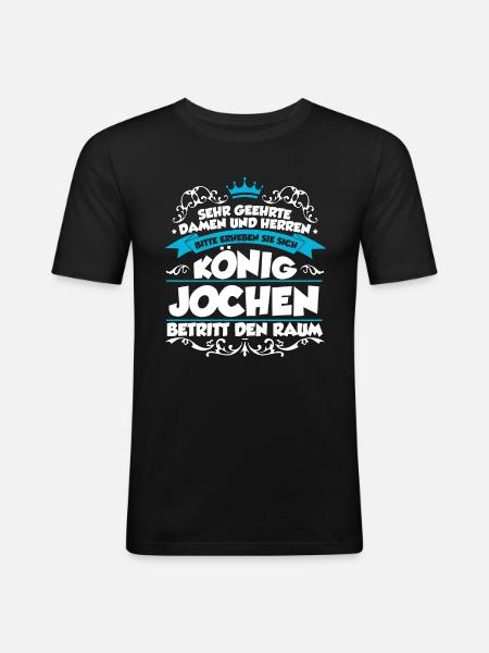 Jochen Name Design - Männer Slim Fit T-Shirt - Schwarz