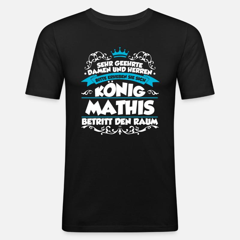 Mathis Name Design - Männer Slim Fit T-Shirt - Schwarz