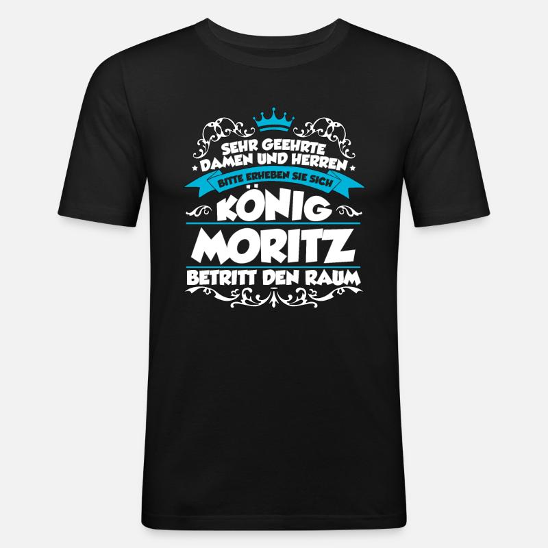 Moritz Name Design - Männer Slim Fit T-Shirt - Schwarz