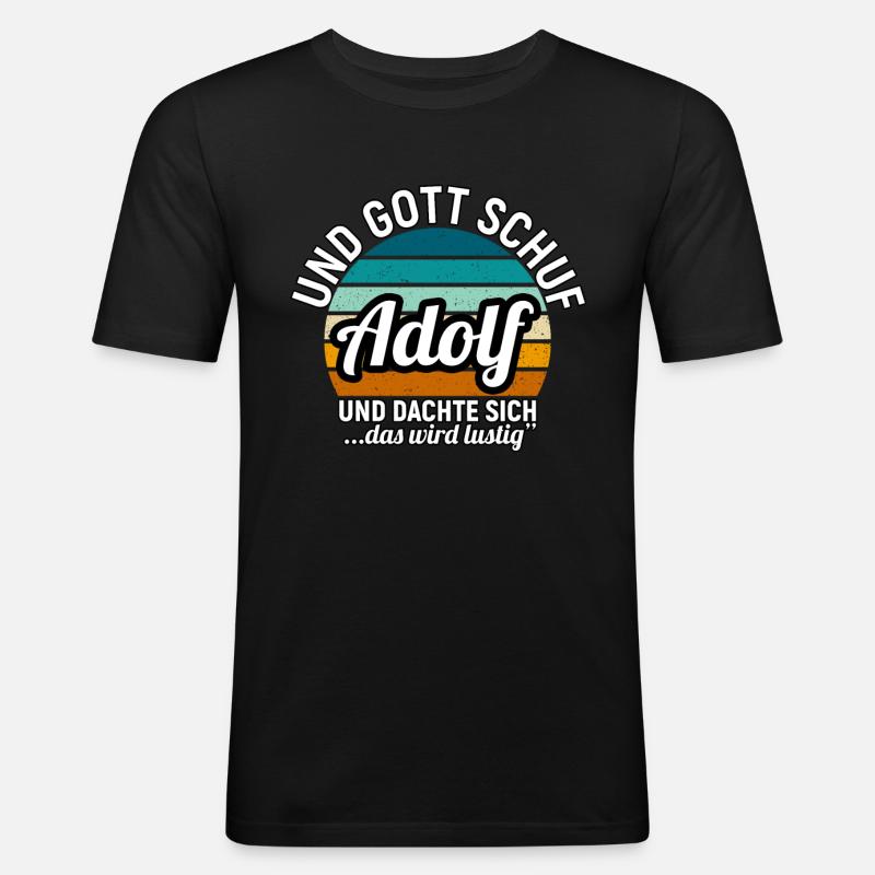 Adrian - Männer Slim Fit T-Shirt - Schwarz
