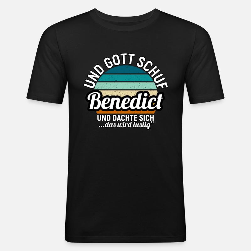 Benjamin - Männer Slim Fit T-Shirt - Schwarz