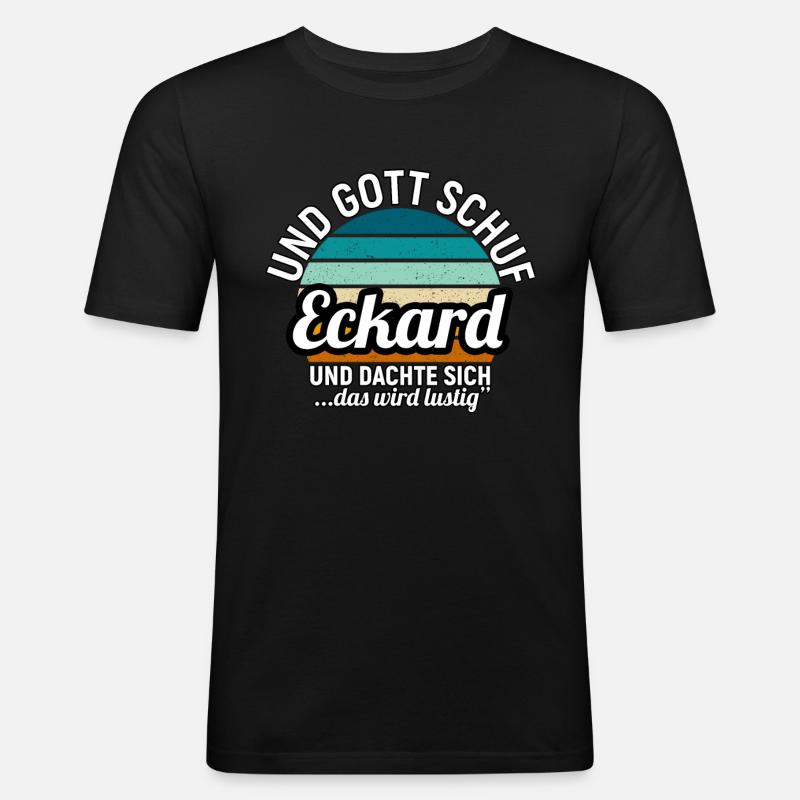 Edgar - Männer Slim Fit T-Shirt - Schwarz