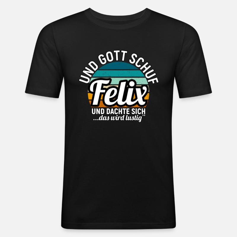 Florian - Männer Slim Fit T-Shirt - Schwarz