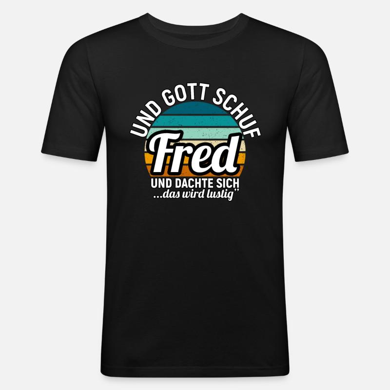 Fred - Männer Slim Fit T-Shirt - Schwarz