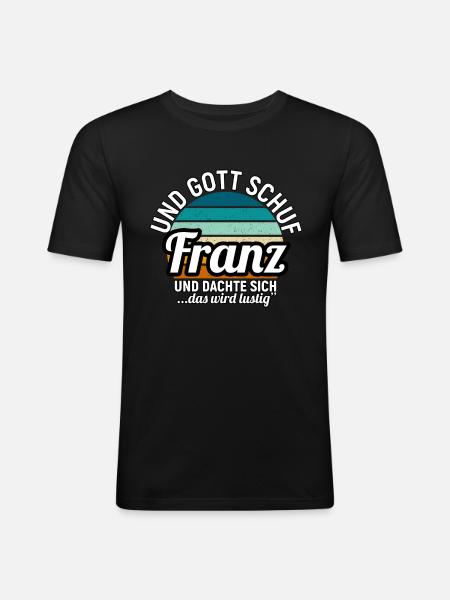 Franz - Männer Slim Fit T-Shirt - Schwarz