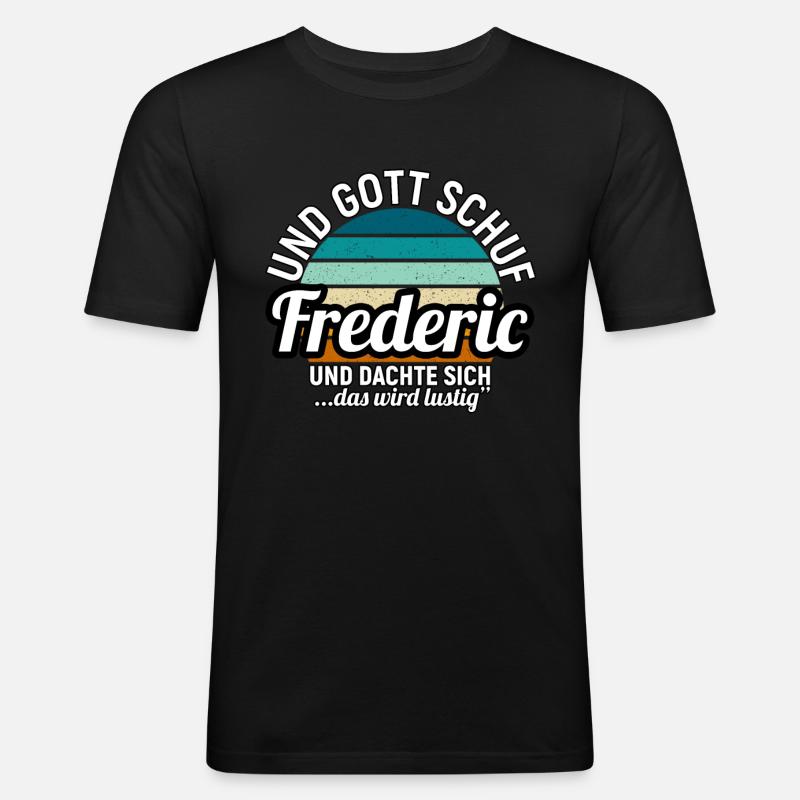 Frederic - Männer Slim Fit T-Shirt - Schwarz