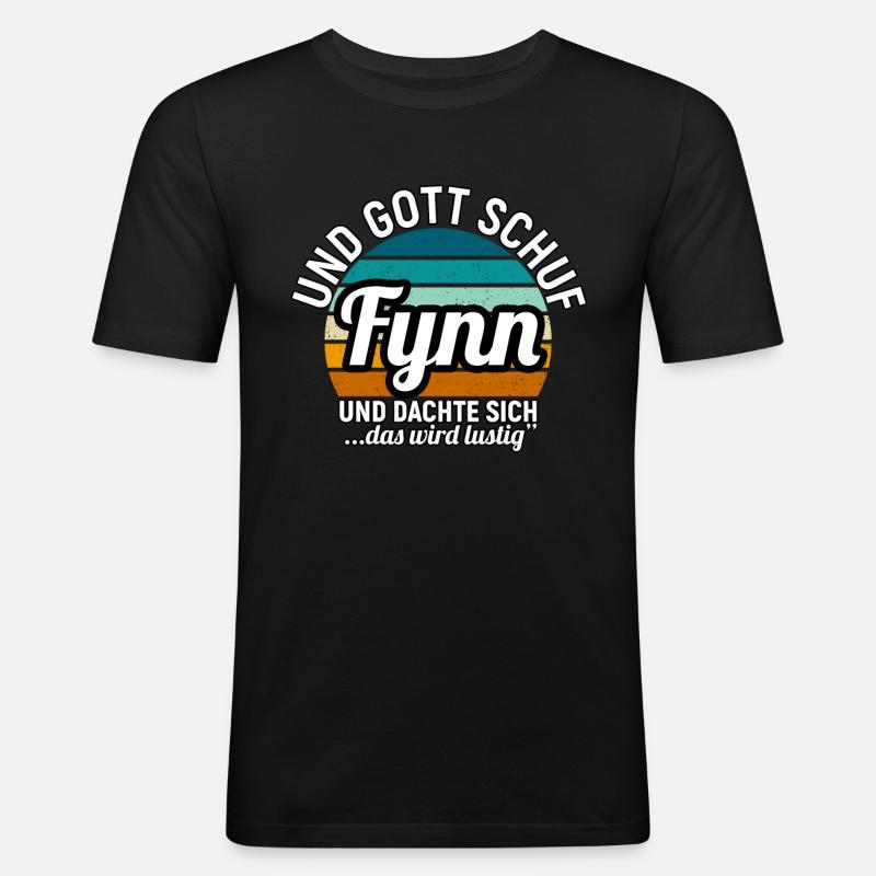 Fynn - Männer Slim Fit T-Shirt - Schwarz