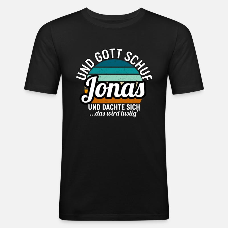 Jonas - Männer Slim Fit T-Shirt - Schwarz