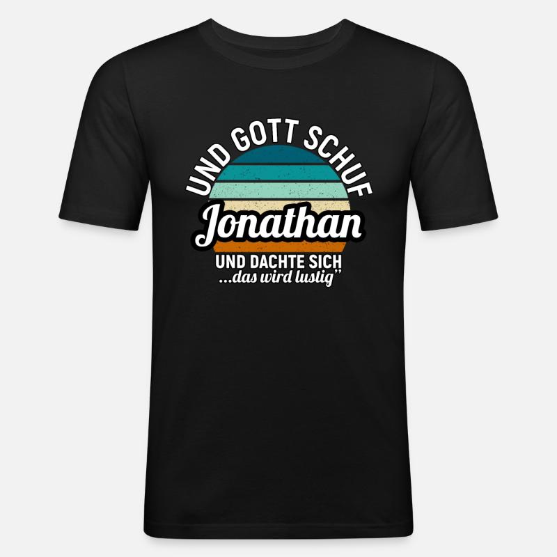 Jonathan - Männer Slim Fit T-Shirt - Schwarz