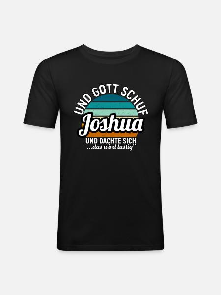 Joshua - Männer Slim Fit T-Shirt - Schwarz