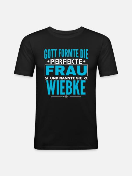 Wiebke Name Design - Men's Slim Fit T-Shirt - black