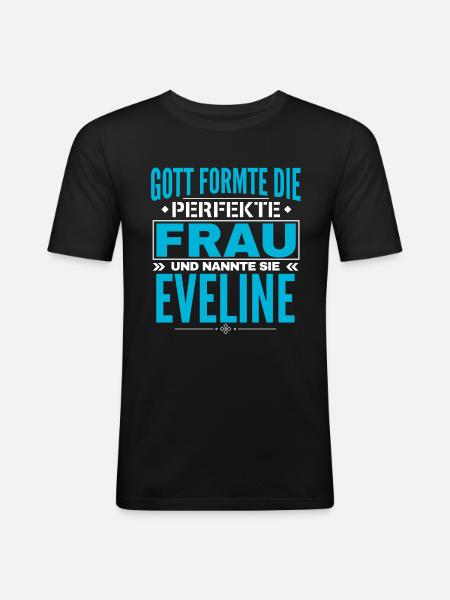 Eveline Name Design - Men's Slim Fit T-Shirt - black