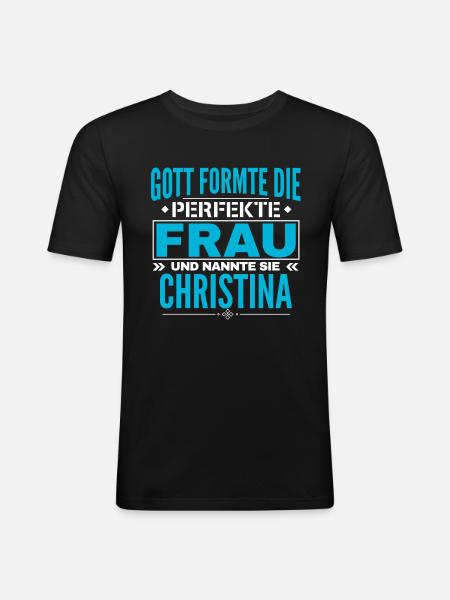 Christina Name Design - Men's Slim Fit T-Shirt - black
