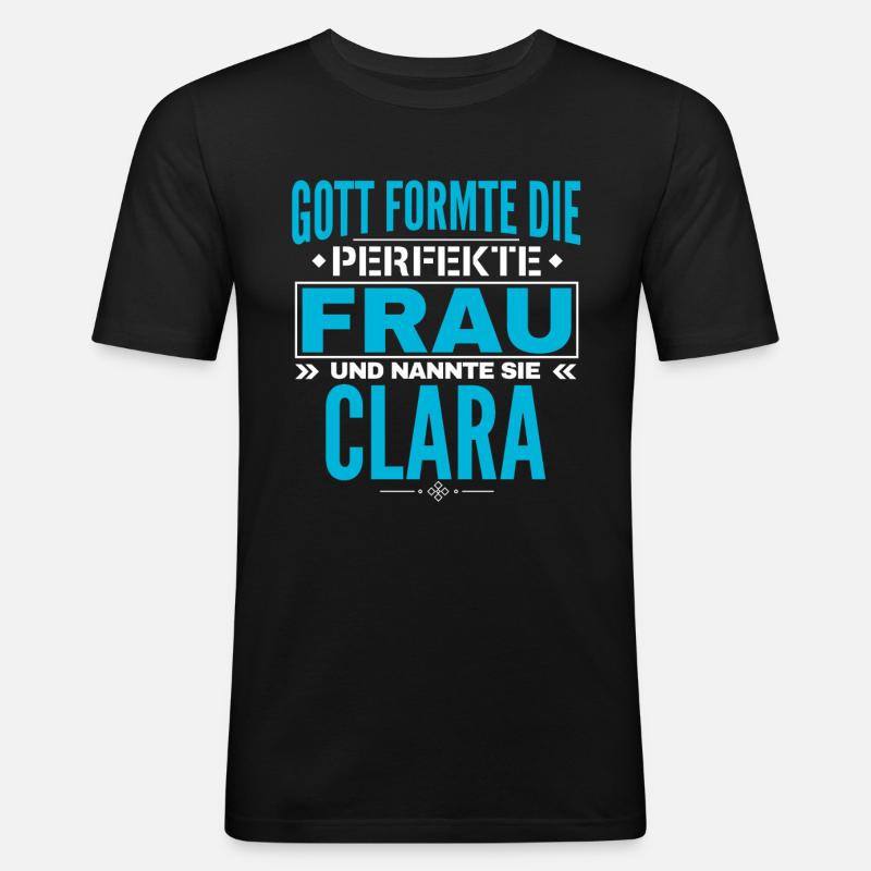 Clara Name Design - Männer Slim Fit T-Shirt - Schwarz
