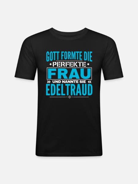 Edeltraud Name Design - T-shirt près du corps Homme - noir