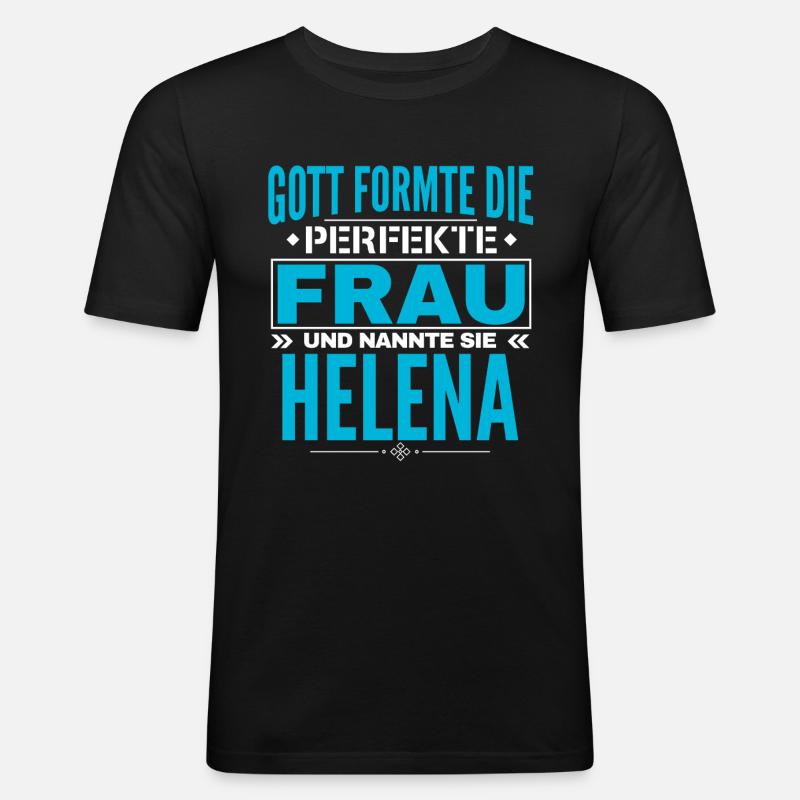 Helena Name Design - Männer Slim Fit T-Shirt - Schwarz
