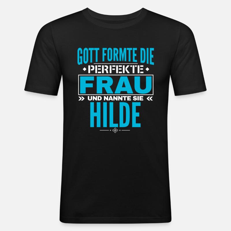Conception du nom Hilde - T-shirt près du corps Homme - noir