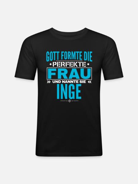Inge Name Design - Men's Slim Fit T-Shirt - black
