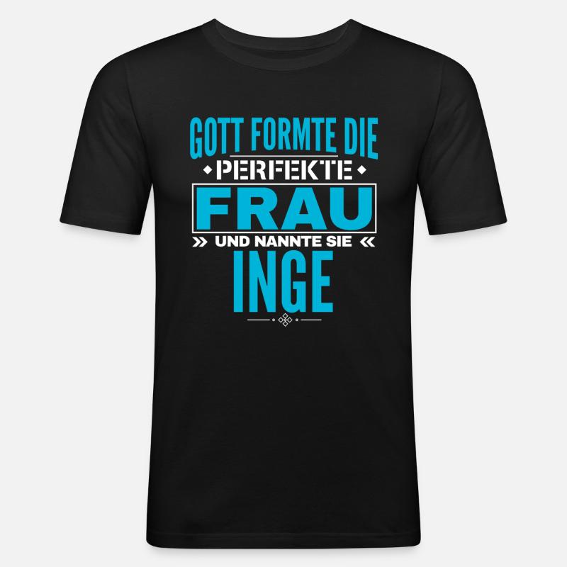 Conception de nom d’Inge - T-shirt près du corps Homme - noir