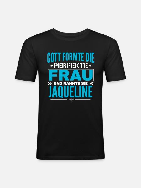 Conception du nom Jaqueline - T-shirt près du corps Homme - noir