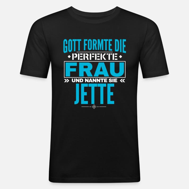 Conception du nom de Jette - T-shirt près du corps Homme - noir