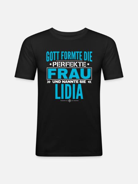 Conception du nom Lidia - T-shirt près du corps Homme - noir