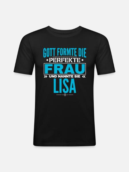 Lisa Name Design - Men's Slim Fit T-Shirt - black