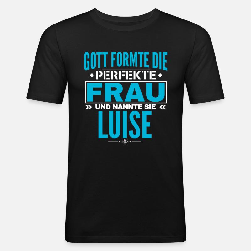Luise Name Design - Männer Slim Fit T-Shirt - Schwarz
