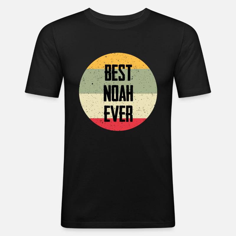Best Noah Ever - Männer Slim Fit T-Shirt - Schwarz