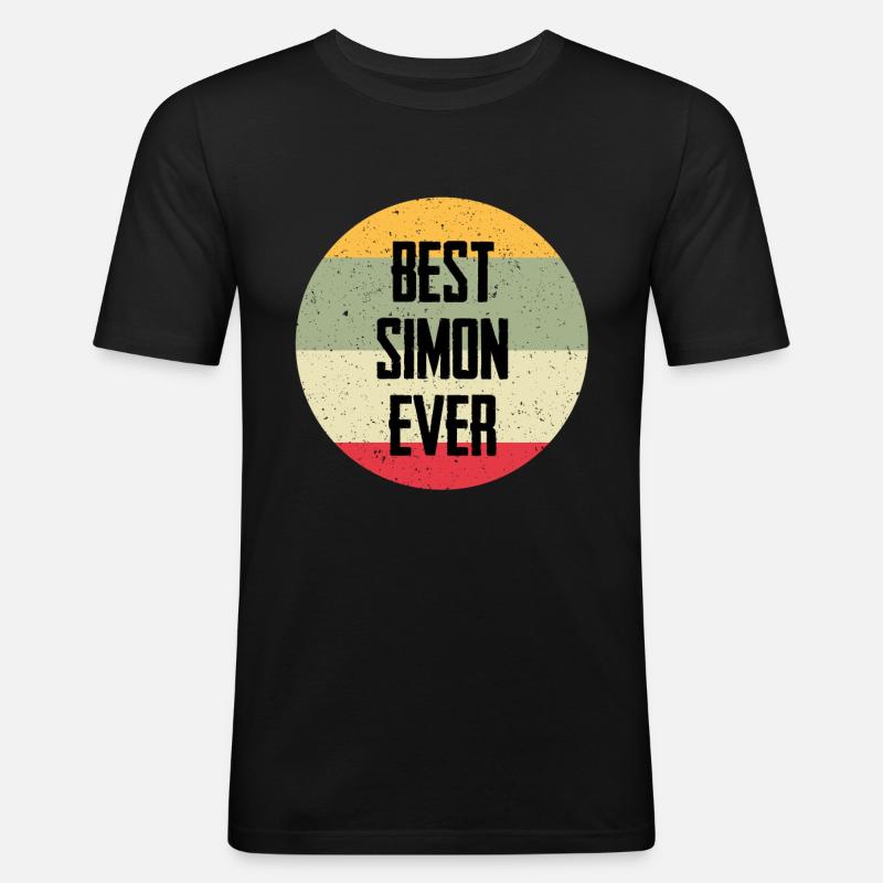 Best Simon Ever - Männer Slim Fit T-Shirt - Schwarz
