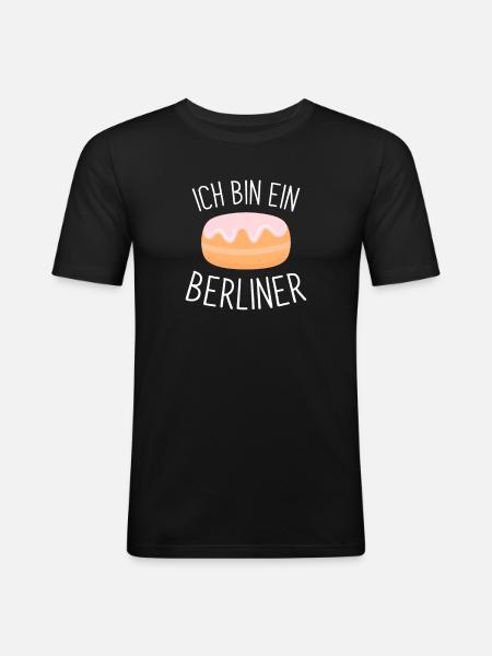 Jag är en Berlin JFK Berliner Berlin wa - Slim Fit T-shirt herr - svart