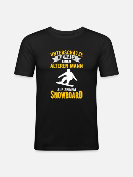 Snowboard Snow Gift Idea - Men's Slim Fit T-Shirt - black